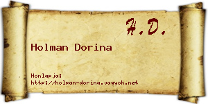Holman Dorina névjegykártya